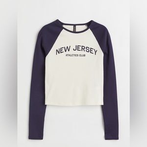 LONG SLEEVE NEW JERSEY CROP TOP